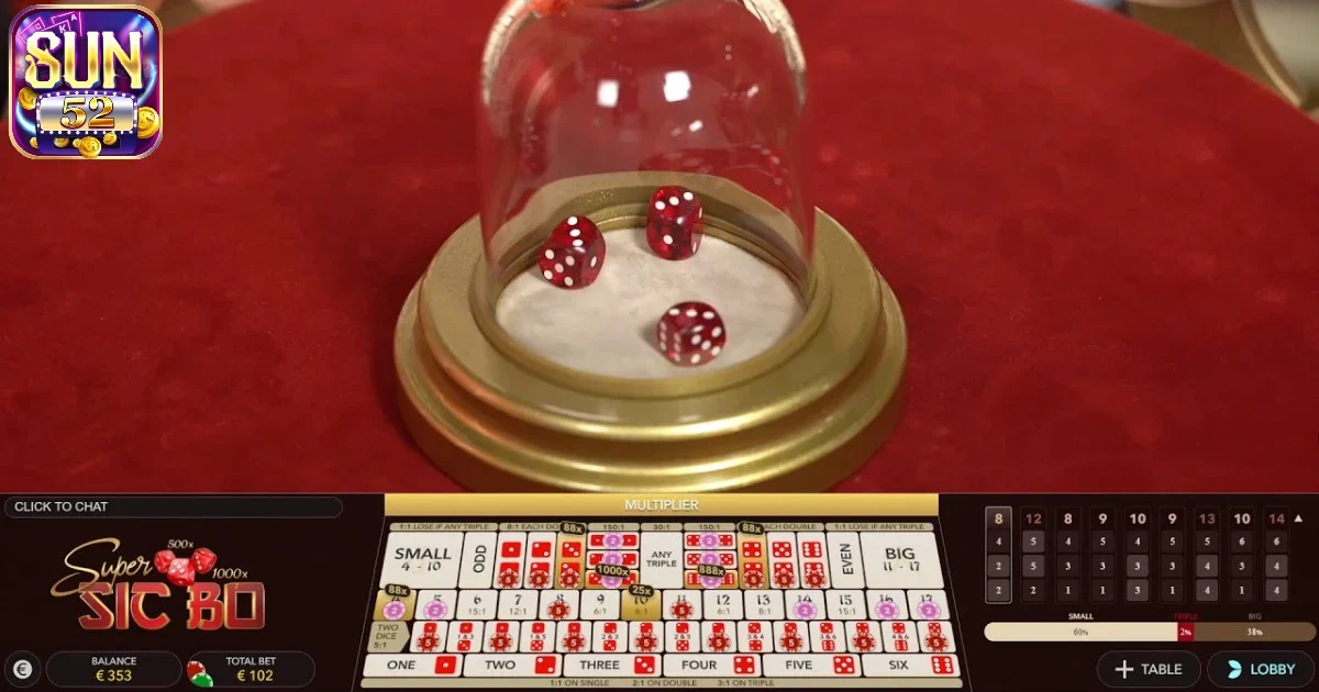 Quy tắc chơi game b&agrave;i Sicbo Sun52 cơ bản nhất