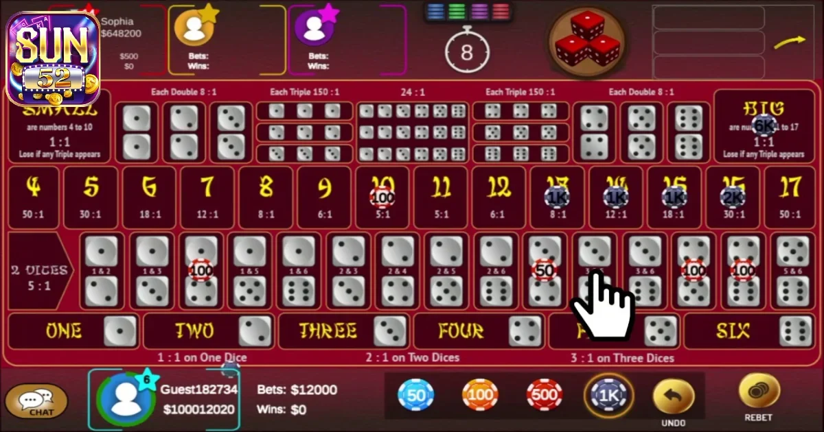 C&aacute;ch tham gia chơi game b&agrave;i Sicbo Sun52 d&agrave;nh cho newbie